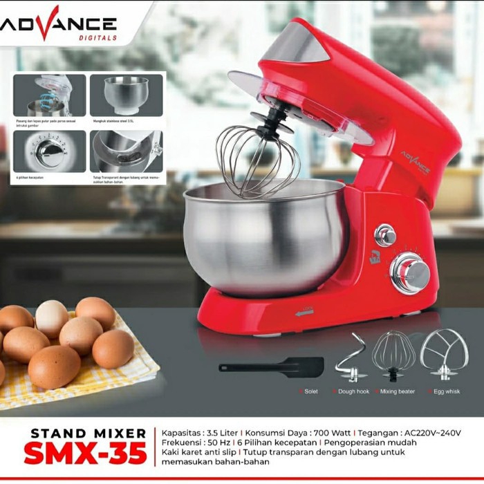 Advance Stand Mixer SMX-35 Red 3, 5 Liter