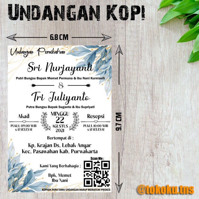 Jual UNDANGAN MINI/UNDANGAN KOPI/UNDANGAN PERNIKAHAN/UNDANGAN KHITAN