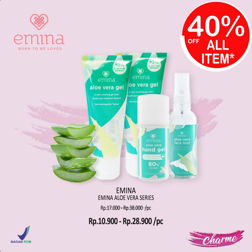 (READY &amp; ORI) Emina Aloe Vera Gel With Quadruple Hydration System Hand Sanitizer / Face Mist