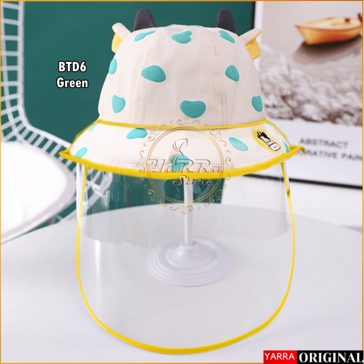TOPI ANAK BUCKET PEREMPUAN BUCKET LAKI LAKI MOTIF JERAPAH PELINDUNG WAJAH ANTI VIRUS BTA-BTD6-GREEN