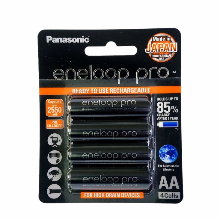 Baterai Panasonic eneloop Pro Rechargeable Battery AA 2450mAh isi 4pcs