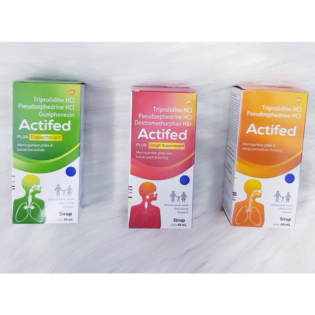 ACTIFED SIRUP 60ML MERAH, HIJAU DAN KUNING