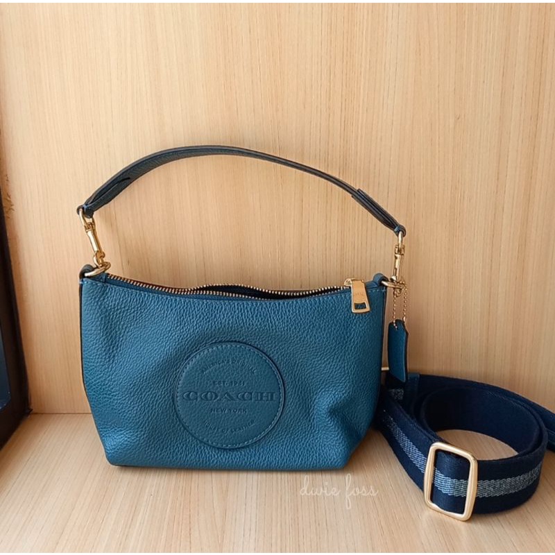 Tas Coach Dempsey Shoulder Bag Teal Ink Original