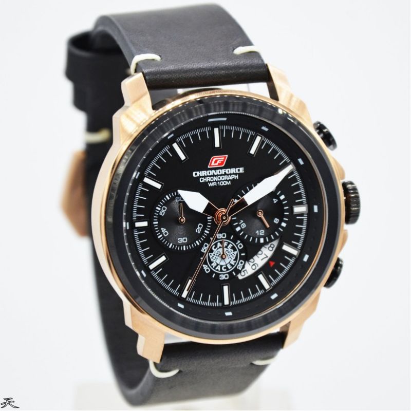 Jam Tangan Pria Chronoforce 5316 Leather Kulit Original Murah
