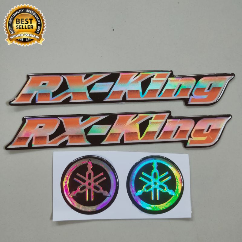 EMBLEM STIKER TIMBUL YAMAHA RX KING KUALITAS TERBAIK-HOLOGRAM OREN