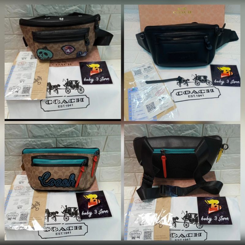 waist bag pria coach motif miror quality