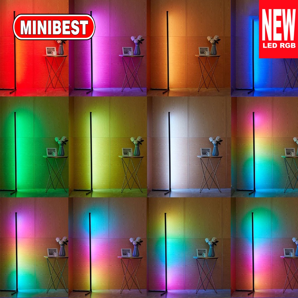 MINIBEST Lampu RGB Stand Sudut Lantai Minimalis / Standing Side Floor Lamp / Lampu Dekorasi standing rgb