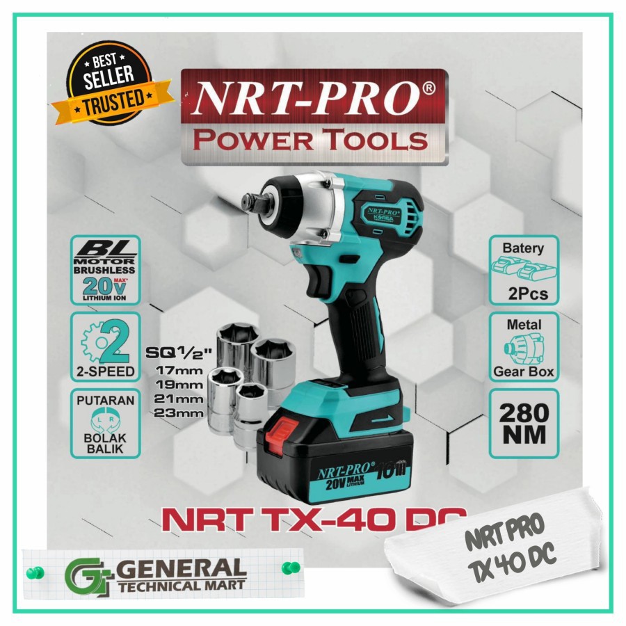 MESIN CORDLESS IMPACT WRENCH NRT TX-40 DC TERMURAH