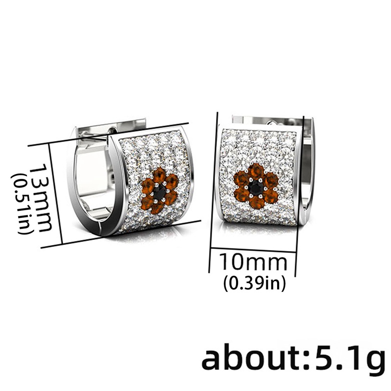 Anting Hoop Desain Bunga Orange Bentuk Lingkaran Kecil Untuk Wanita
