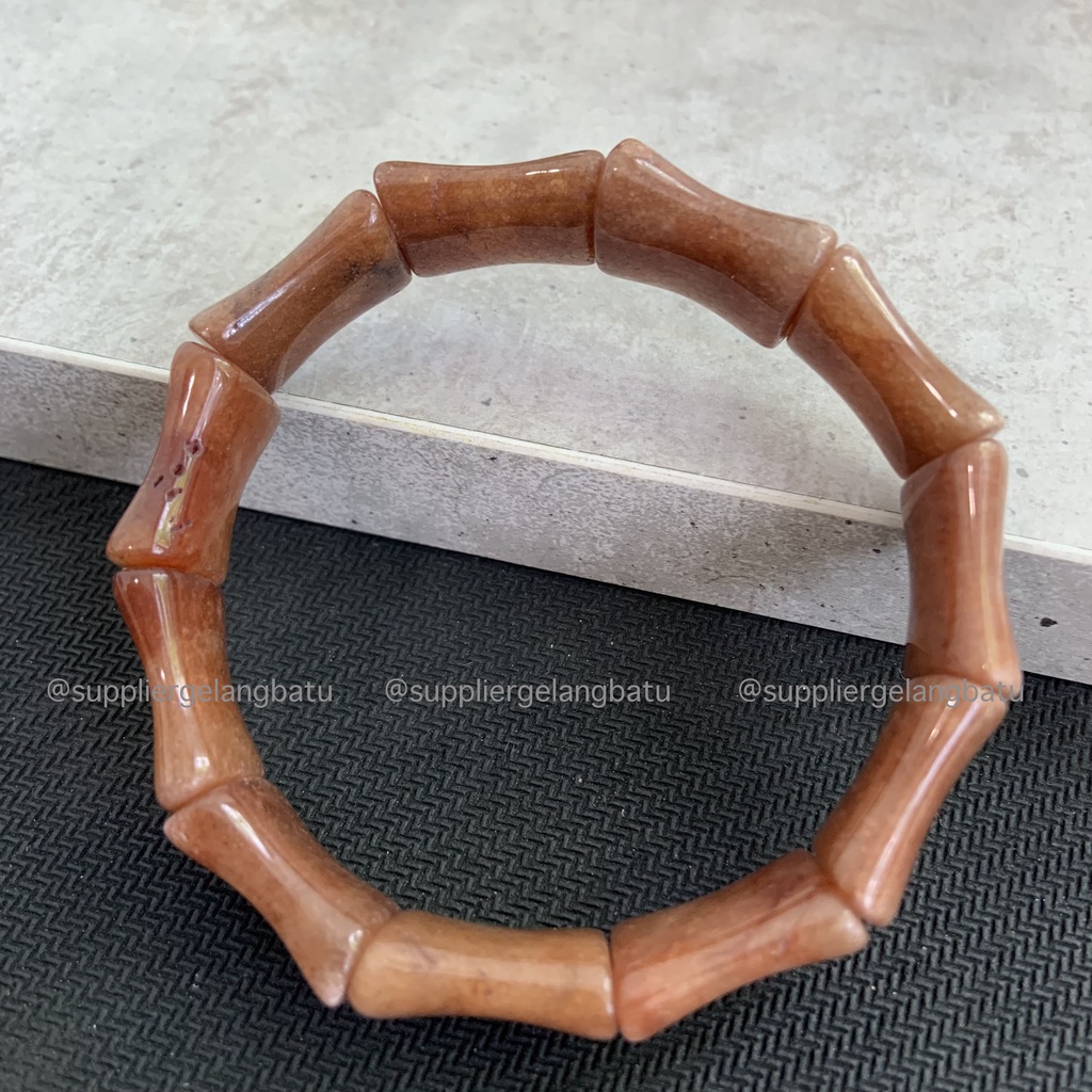 Gelang Batu KORAL COKLAT TULANG limited BROWN CORAL akik serat elastis