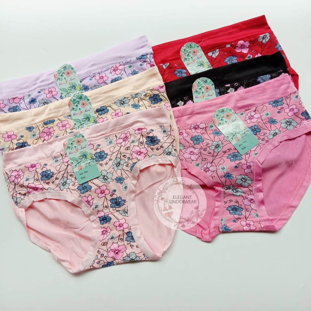 CELANA DALAM WANITA PEREMPUAN DEWASA GUO JI SAN J05 MOTIF BUNGA BESAR TENGAH