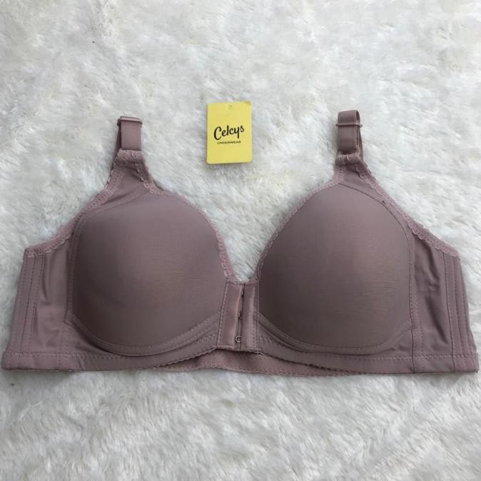 Celcys Bra Art 608 | Bra Kait Depan | BH Cup C kait 3 36-44 - Abu-abu, 36