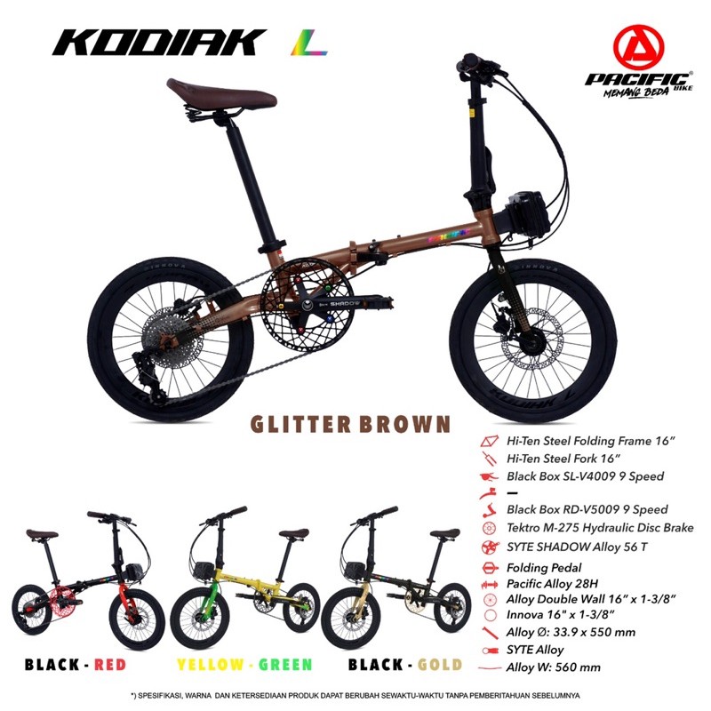 16” seli pacific kodiak L 9sp blackbox hollow crank hydro brake