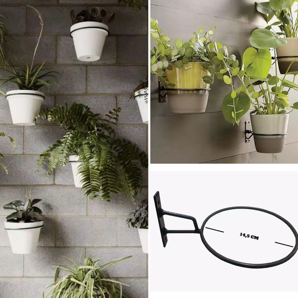 Holder Gantungan Besi Bulat Penahan Pot Bunga Di Dinding Vertical Garden