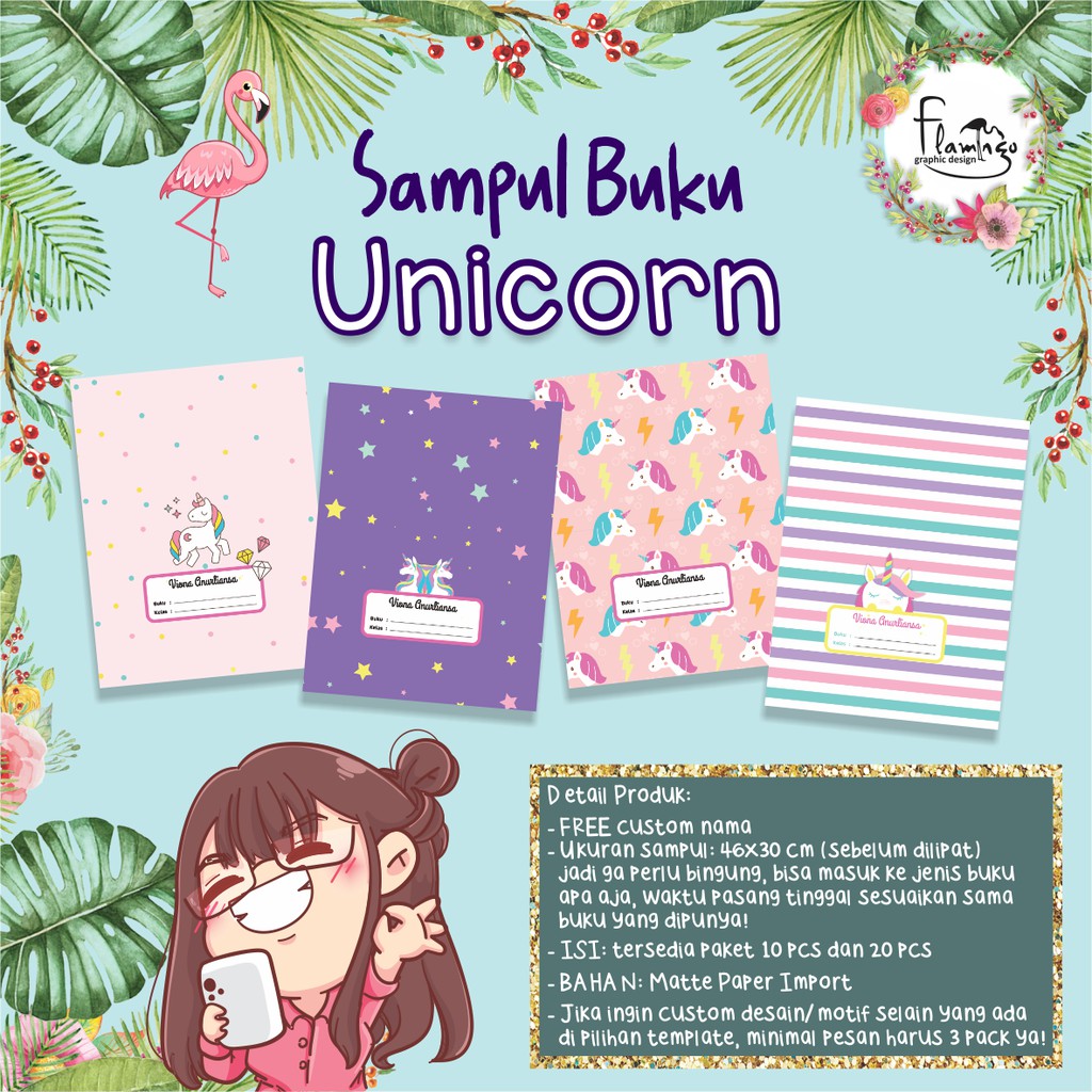 

SAMPUL BUKU UNICORN FREE GRATIS CUSTOM NAMA ANAK