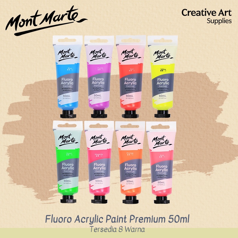 

Cat Glow Under Black Fluro Acrylic Paint Mont Marte Akrilik Premium 50ml Harga Satuan