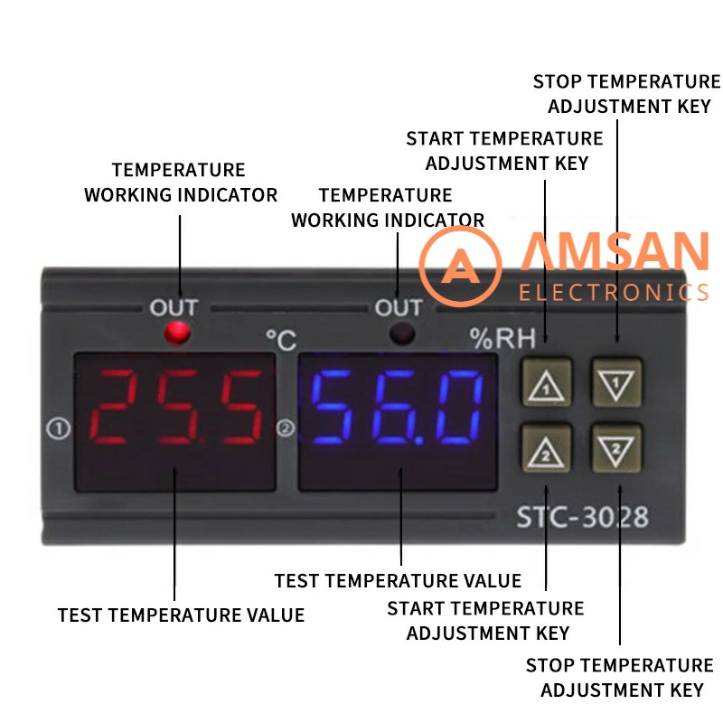 STC 3028 Temperatur Humidity Controller 220 Termostat hygrostat 220V