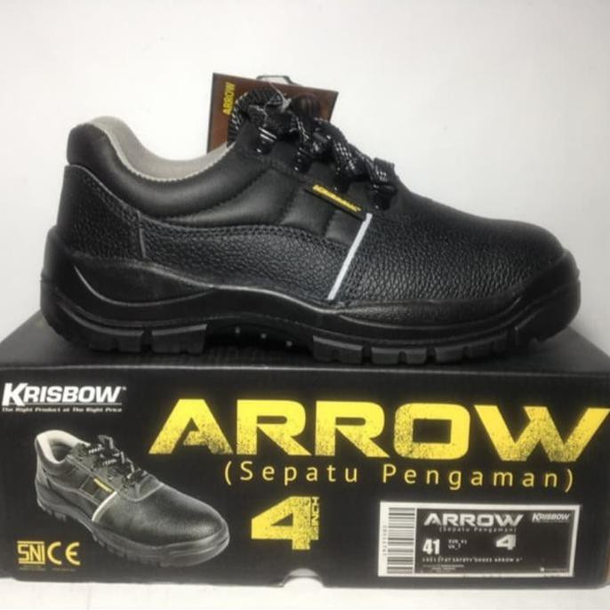 Sepatu Safety Krisbow ori 4 inch arrow - Hitam, 42