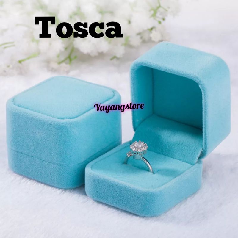 Kotak Cincin - Box Cincin - Tempat Cincin - Ring box Beludru Lamaran Tunangan Import