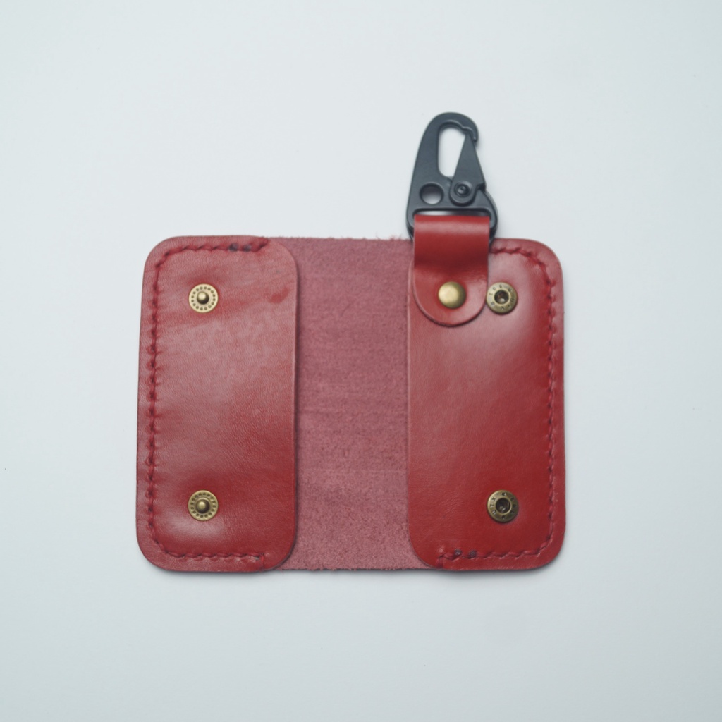 Dompet STNK Mobil Kulit Asli Pull Up Warna Merah Seri Alpen