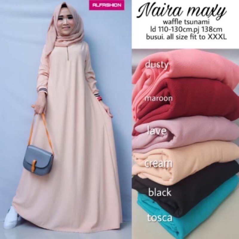 NAIRA Maxy - Gamis Jumbo Milano LD110/XXL Gamis Busui / Gamis Bumil PREMIUM!! / R.14 - 023-4457