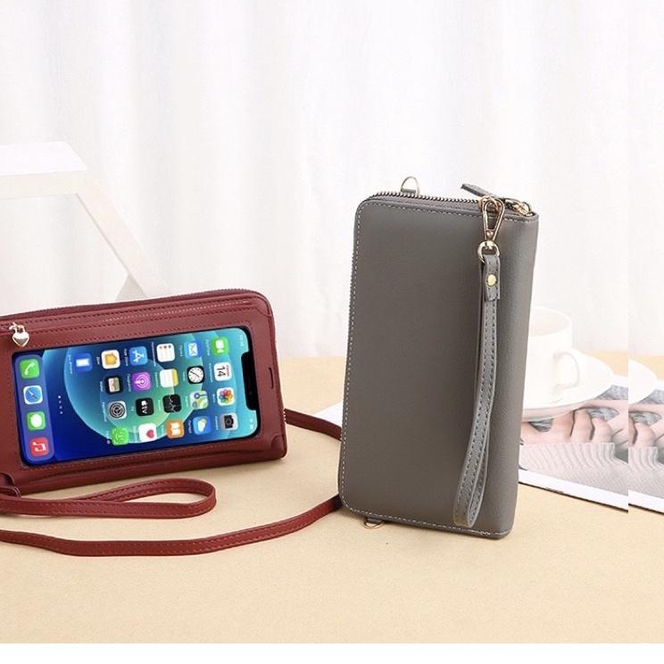 Segera Pilih Tas Selempang Kulit Wanita Dompet Hp Cewek Touchscreen Multifungsi Mini Bag FY C299-1