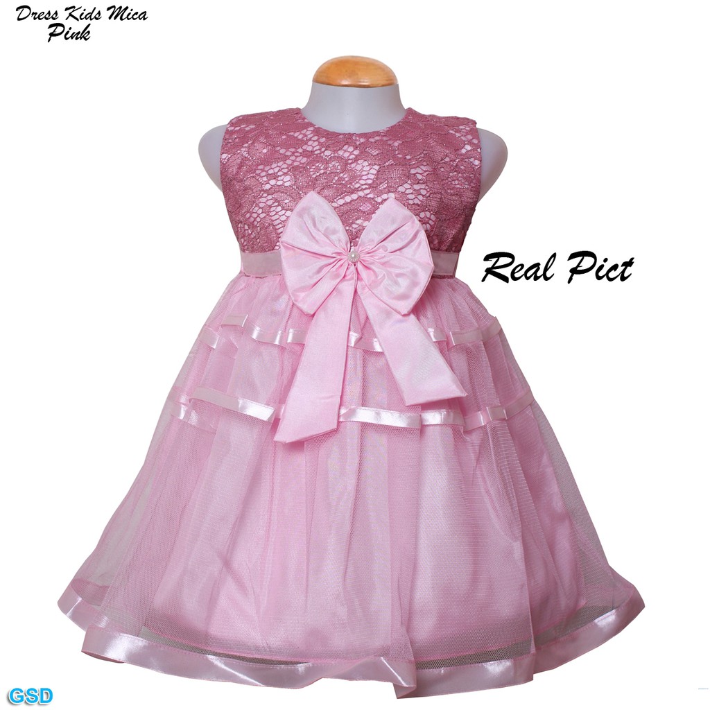 Dress Kids Mica/Baju Anak Cewek Best Seller/ Dress Anak Kupu- Kupu/ Gaun Pesta Bayi