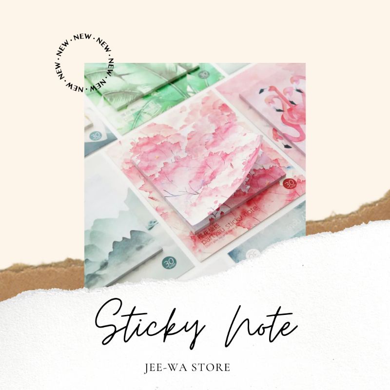 

[ JEE-WA ] [ SKCR36 ] 1 PACK ISI 30 LEMBAR Sticky Note Cherry Kawaii Note Pad Memo Pad Buku Catatan