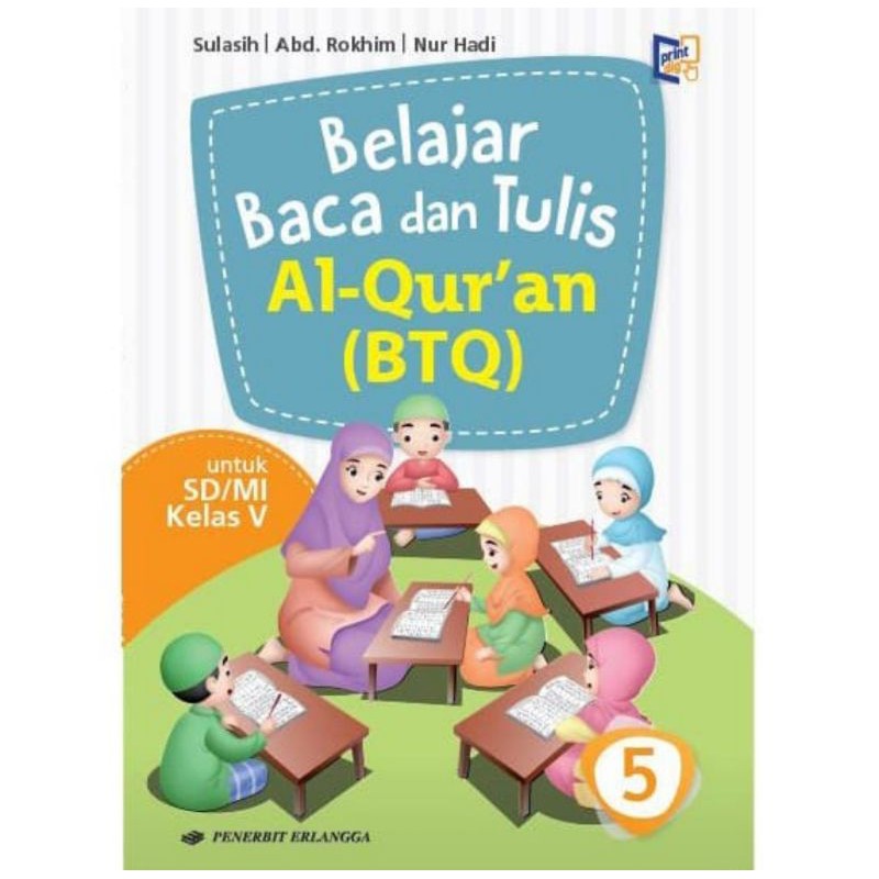 Buku Belajar Baca dan Tulis Alquran BTQ Kelas 5 Erlangga