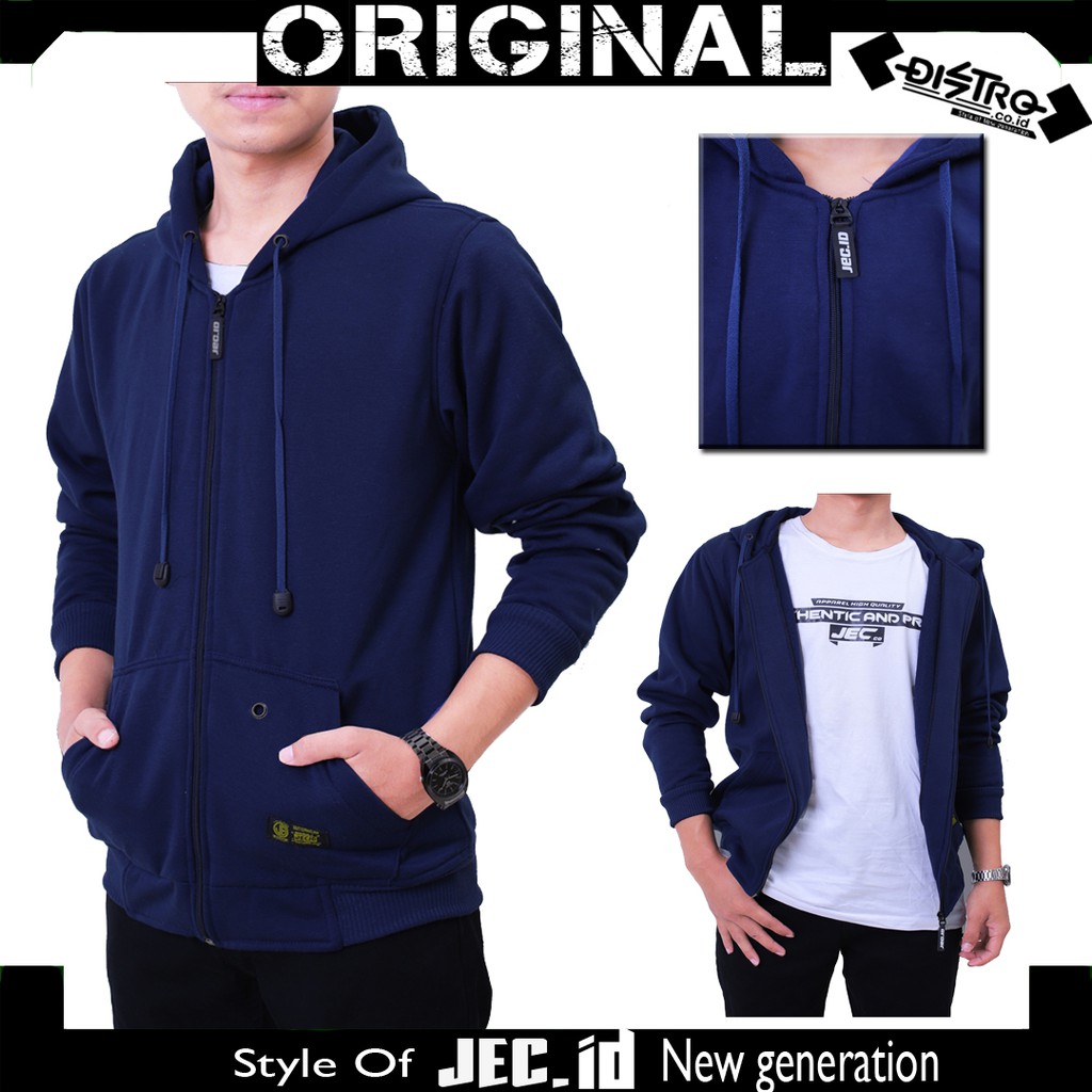 Jaket Hoodie Polos  Tebal Premium Zipper JEC ID / Sweater / Switer / Hudie