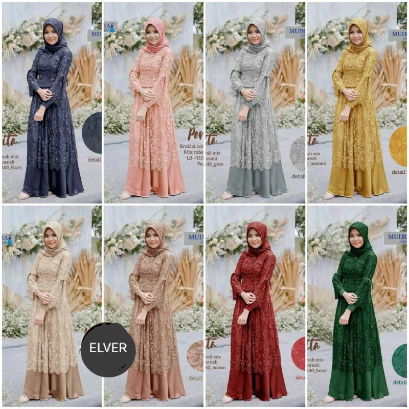 PEVITA GAUN BROKAT / AMAZING PARTY DRESS / GAMIS BROKAT SERUT