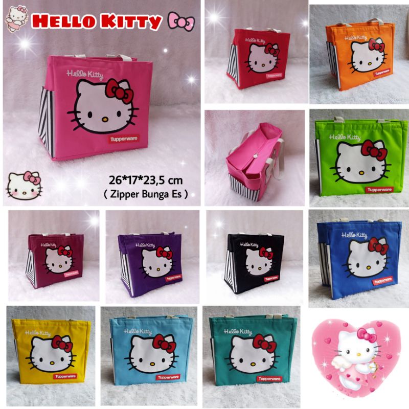 Tas bekal Hello Kitty Tupp ( Zipper bunga es )