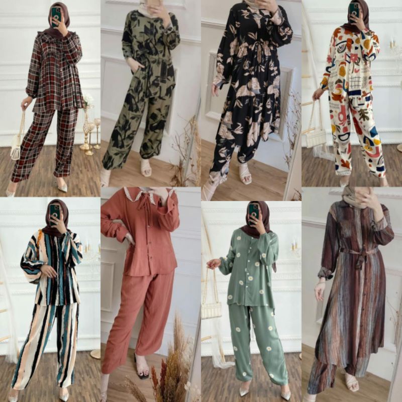 FELLO ONE SET RAYON VISCOSE / BELLE ONESET RAYON BAJU SETELAN WANITA BEST SELLER