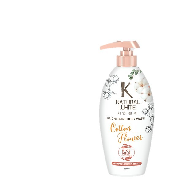 K Natural White Sabun Mandi Cair Cotton Flower Botol 500 ml x2 - Gambar 3