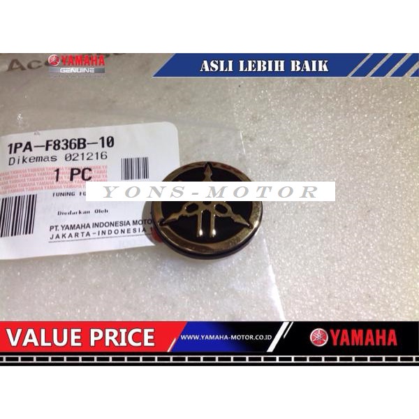 EMBLEM LOGO YAMAHA GOLD COVER LAMPU STOP WINDSHIELD VIXION ASLI YAMAHA