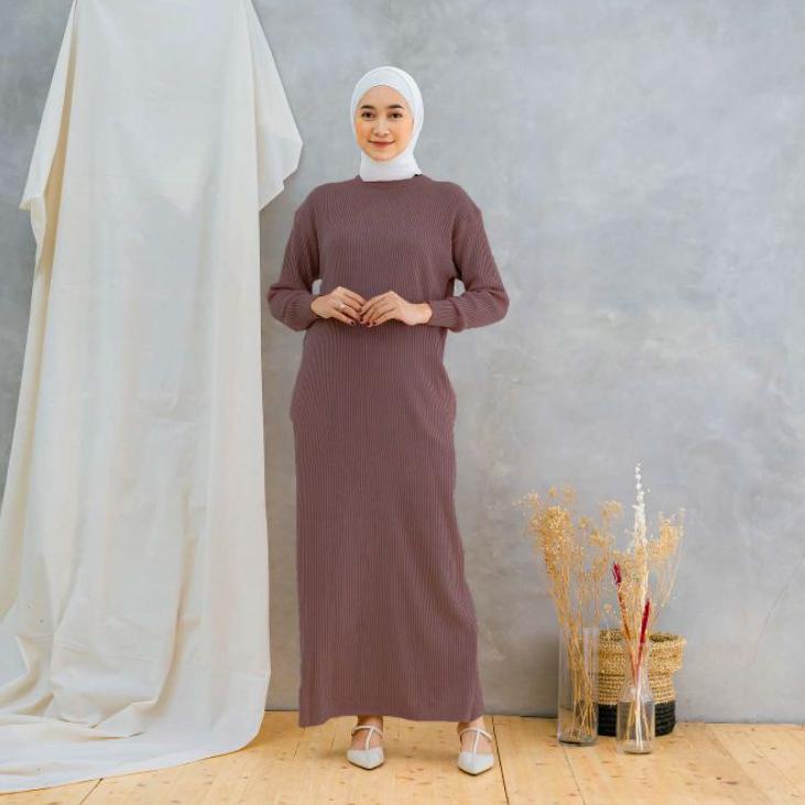 (MENARIK) (PREMIUM) INNER DRESS RAJUT RIB MANGO PREMIUM LENGAN PANJANG BY MISHA LABEL / LONG DRESS R