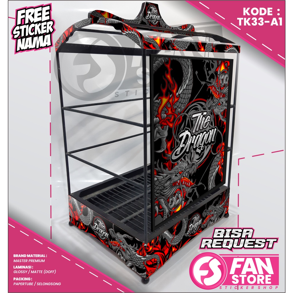 Stiker Decal SANGKAR KOTAK Sangkar EBOD JAYA Sangkar Kenari - Aksesoris Sticker Sangkar Burung