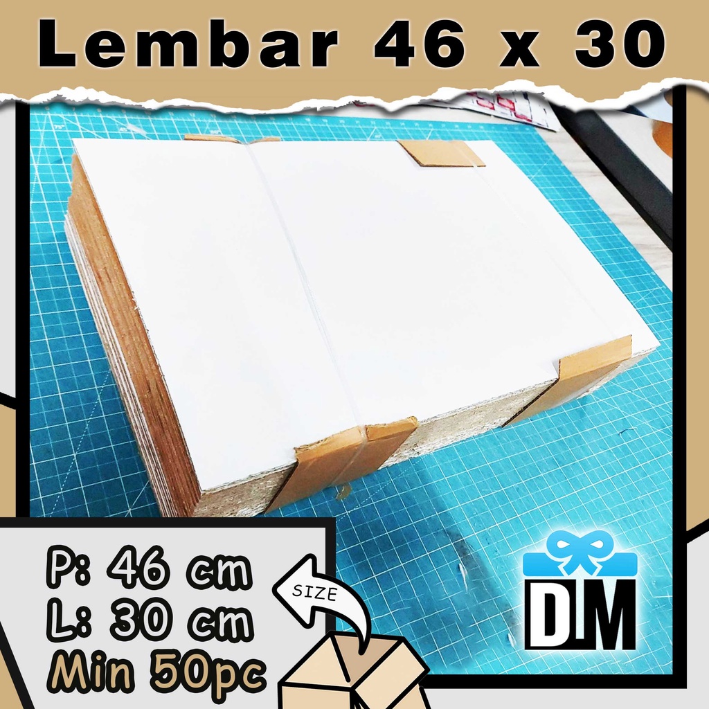 Kardus Lembaran 46 x 30 cm Eflute White Craft Kraft Lembaran Kertas