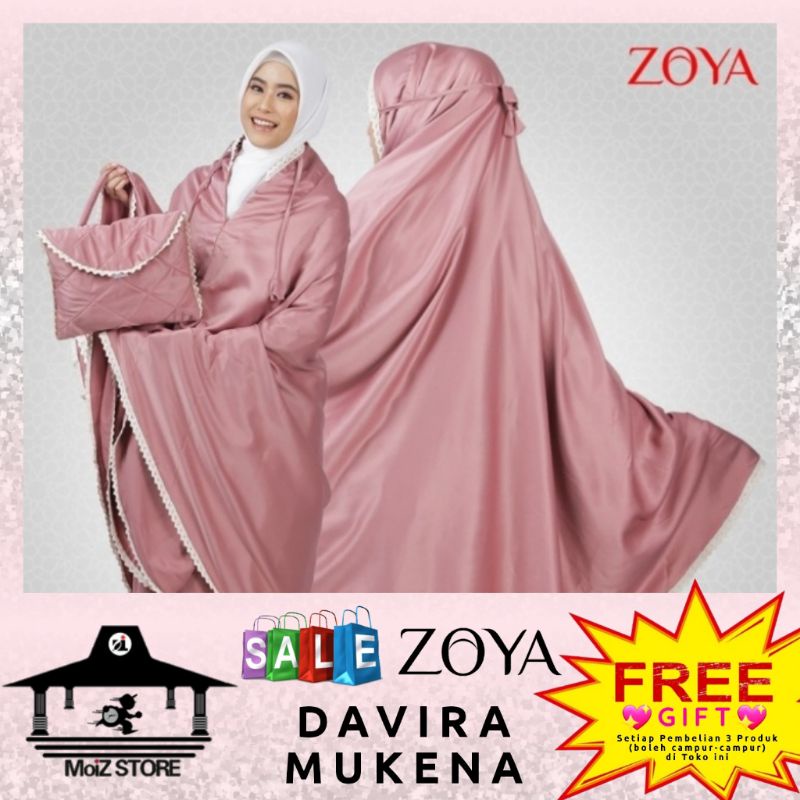 Zoya Mukena Dewasa Atas Bawah Jumbo Murah Mewah Terbaru 2022 Bahan Super Adem Rayon Katun Berlengan 