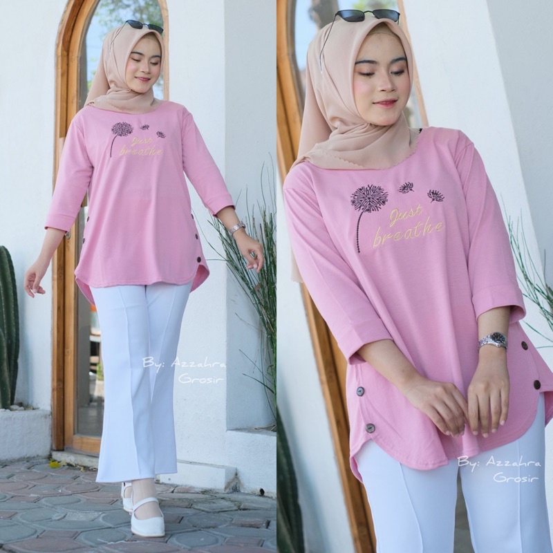 Dandelion Top - Ld 100+ Atasan Kaos Babyterry Spandex + Bordir Cantik / R.16 - 317-6380