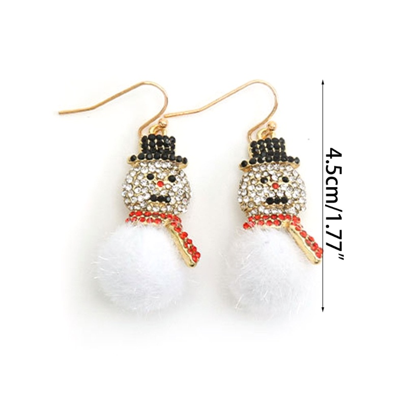 Anting Menjuntai Desain Snowman Untuk Hadiah Natal