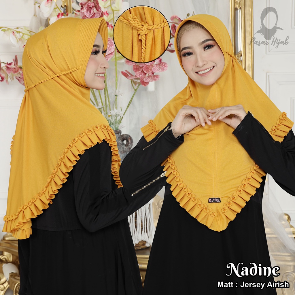 Kerudung Instan Tali Kepang NADINE Jilbab Instan Jersey Airis Hijab Terbaru Pasar Hija'b