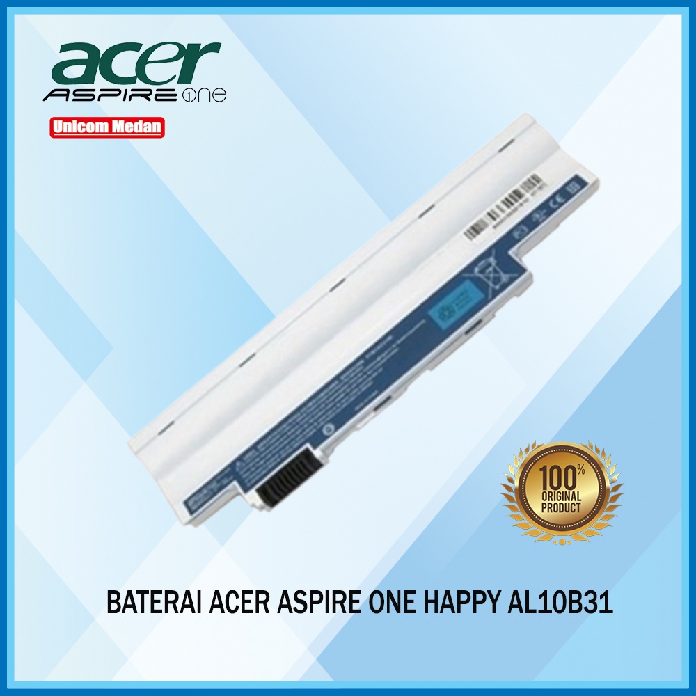 Baterai Acer Aspire One Happy AL10A31 AL10B31 AL10G31 AO522 AO722 D257 D270 Original Acer