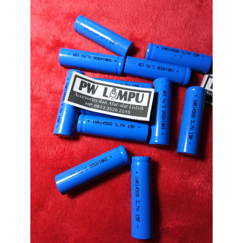 Baterai  14500 ukuran AA (a2) ,tegangan 3,7-4,2 volt