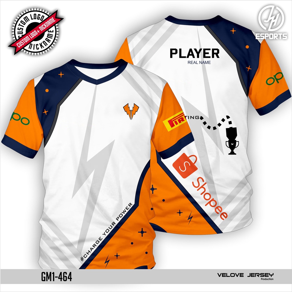 Baju Jersey Esports Gaming Mobile Legend PUBG Custom Full Printing Sublime Digital Anak Dan Dewasa