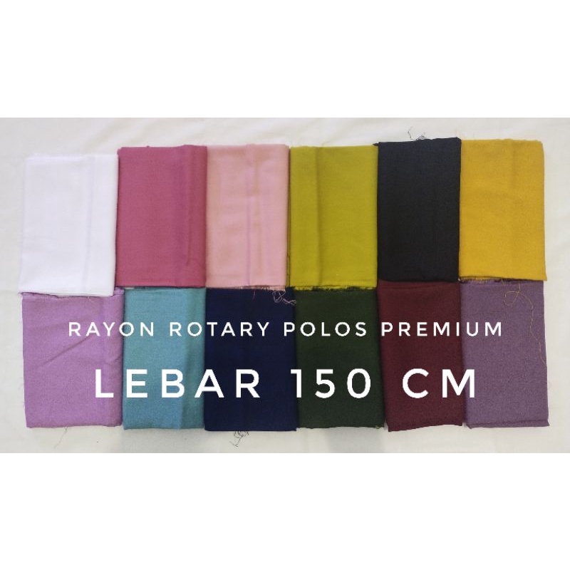 Kain Rayon Polos Premium Lebar 150 cm (harga per 0,5 m)