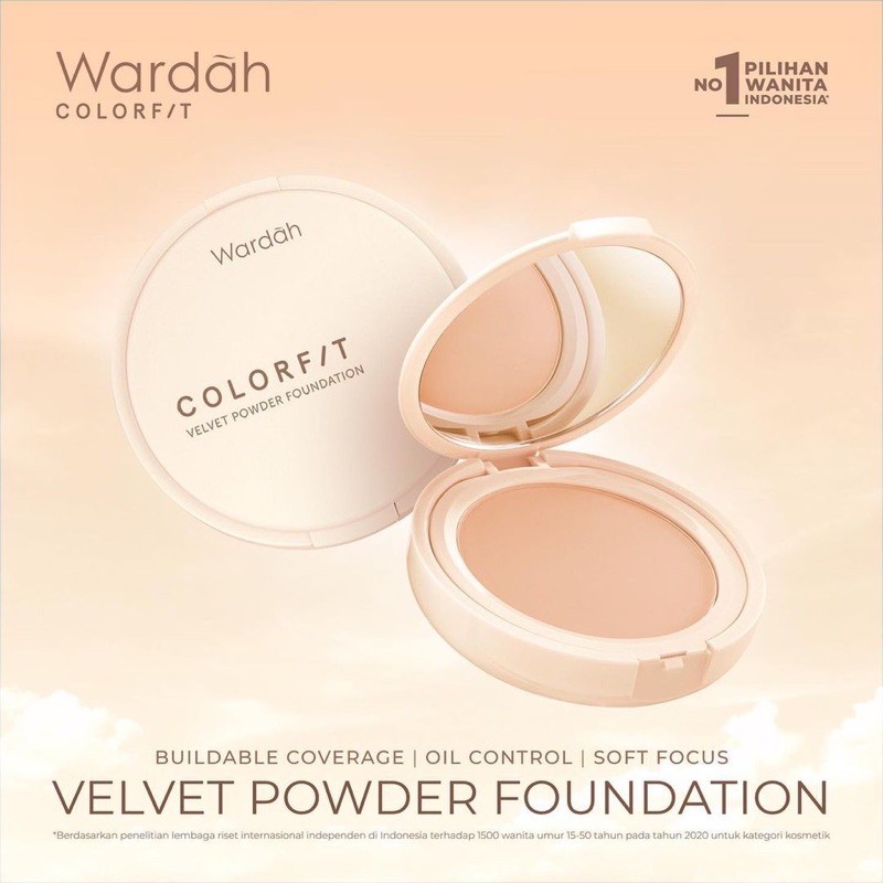 WARDAH COLORFIT VELVET POWDER FOUNDATION 11g / WARDAH COLORFIT COMPACT POWDER BEDAK PADAT