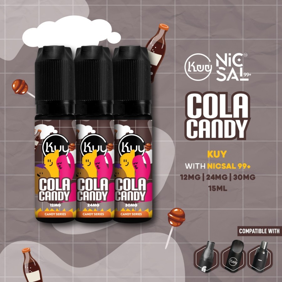 LIQUID VAPOR MOVI NICSAL99+ KUY CANDY SERIES COLA CANDY 15ML CUKAI