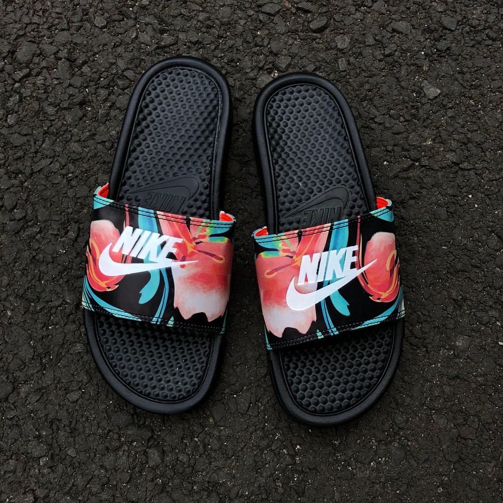 nike slides flowers