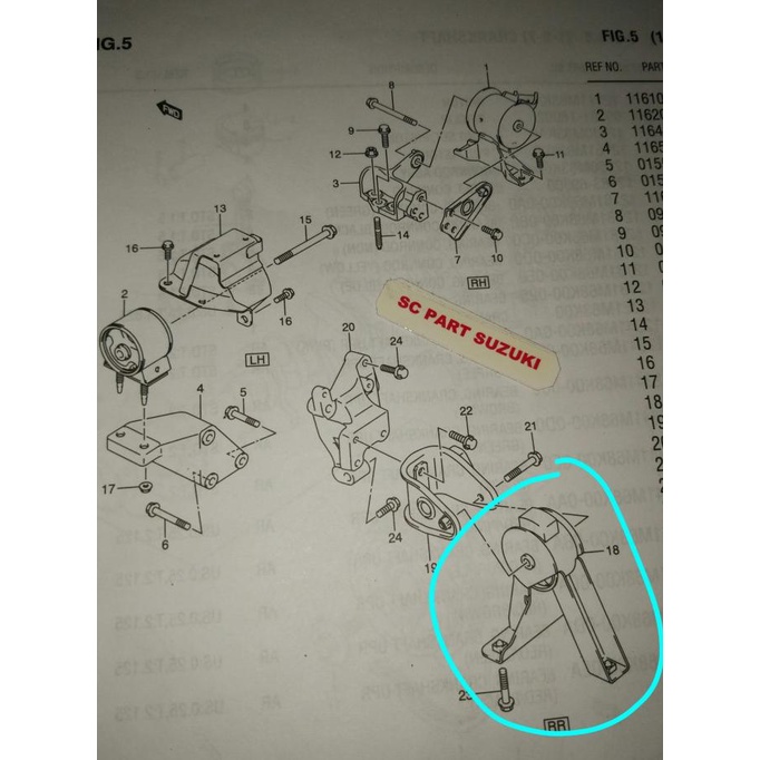 Engine Mounting Belakang Mesin Suzuki Splash.